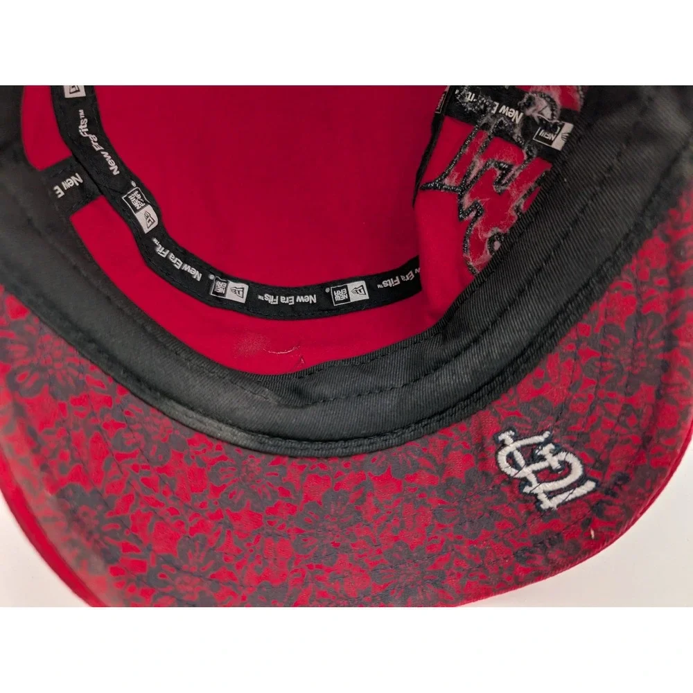 New Era St Louis Cardinals Womens Red Rhinestone Cadet Military Hat MLB Cap